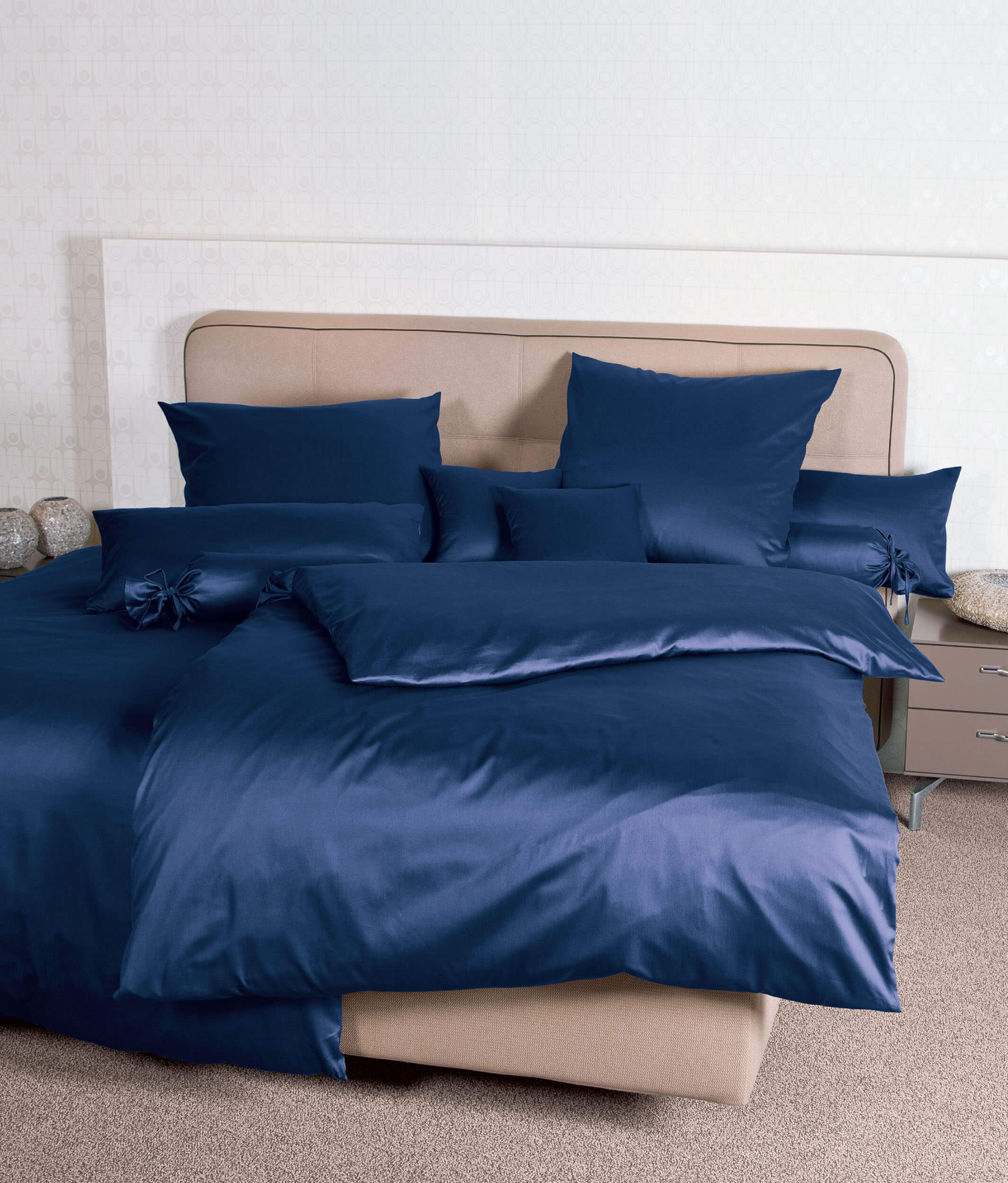 Синее постельное белье Colors Marine ☞ Размер пододеяльника: 200 x 220 см ☞ Размер простыни: Без простыни ☞ Размер наволочек: 50 x 70 см (2 шт.)